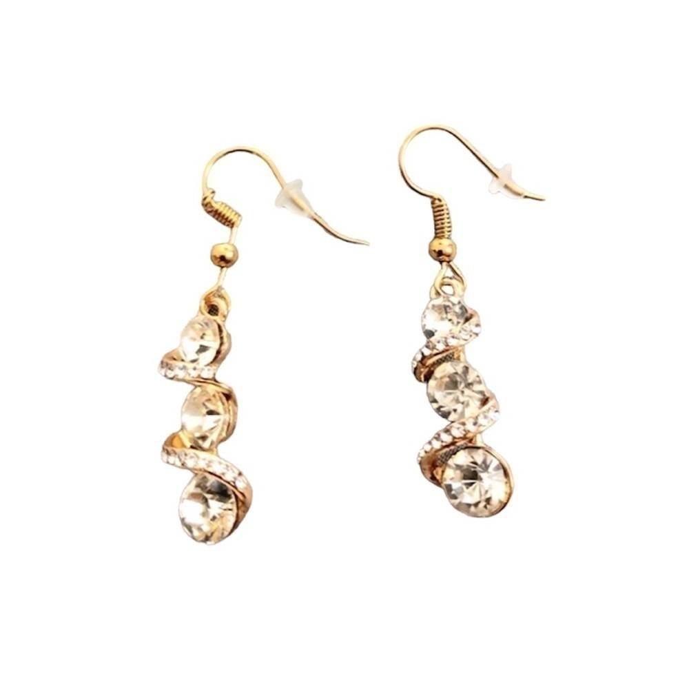 GOLD CRYSTAL DROP EARRINGS #144